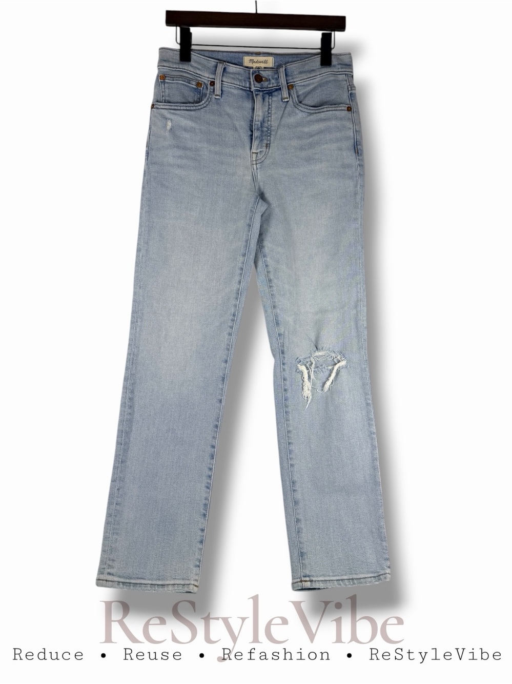 MADEWELL Women’s Size 26T Denim Jeans Mid Rise Classic Straight Style Stretch